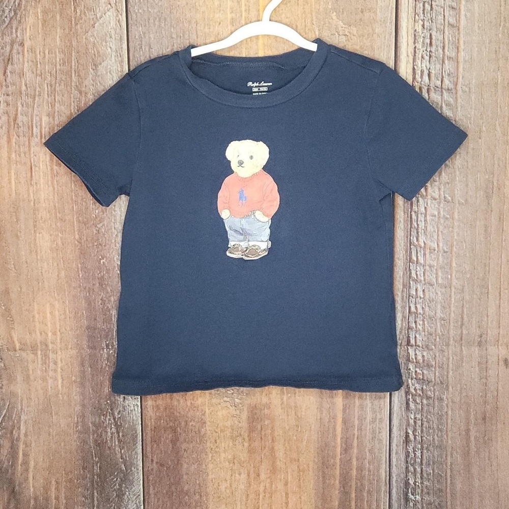Kids' T-Shirt with Bear Design in Navy